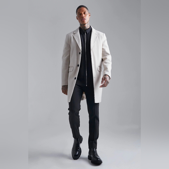 Single Breasted Wool Mix Overcoat - Picture 3 of 5